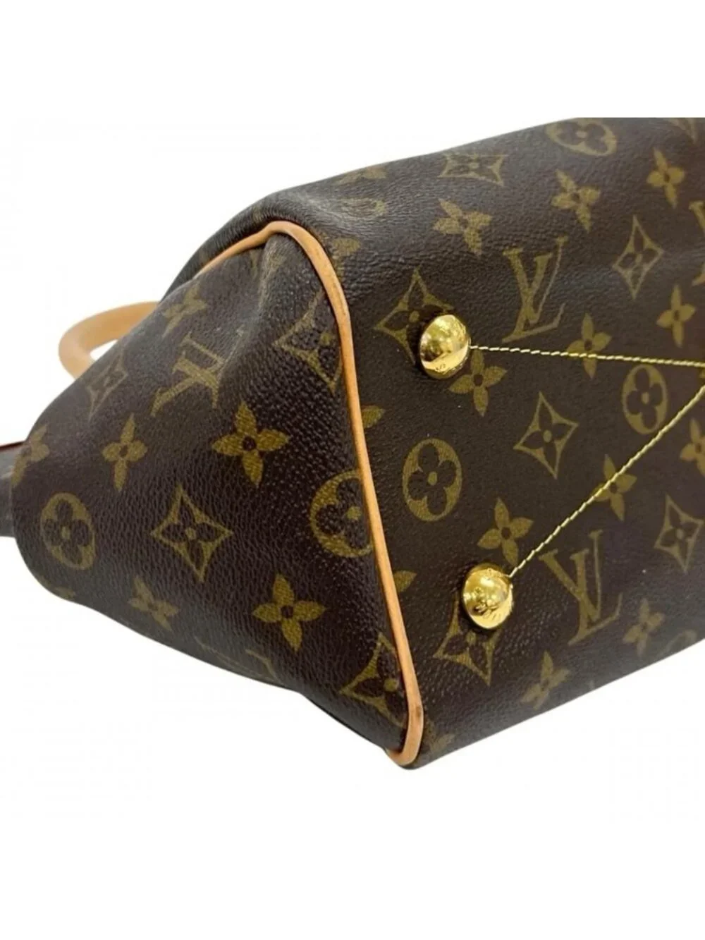 Louis Vuitton Handbag Tivoli PM Monogram Canvas Brown Gold